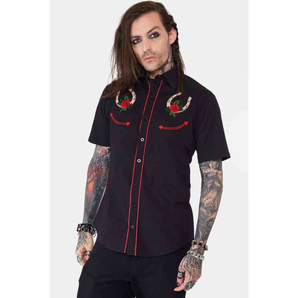 Jawbreaker - Western Horseshoe Short Sleeve Shirt - Black